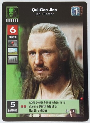 Qui-Gon Jinn Jedi Mentor UR [LP pics] DUEL OF THE FATES star wars young jedi ccg