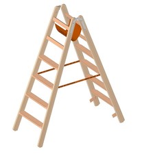 Layher 1020 Holzstehleiter mit 2x6 Stufen Stufenstehleiter Holzleiter Bockleiter