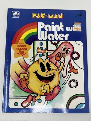 RARE Vintage 1982 Pac Man Paint with Water Book Whitman, Missing Pages