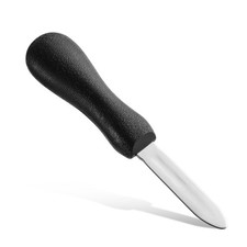Oyster Shucking Knife, 2.75" New Haven Style Oyster Shucker Clam Knife with N...