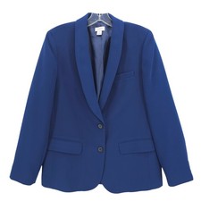 J. CREW Factory Women s Blue Crepe Blazer Blue 2-Button Size 8