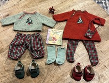 American Girl Bitty Baby girl boy Twins 2004 Holiday Christmas outfits Shoes