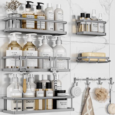 YASONIC Shower Caddy, 6 Pack Large Capacity shower Organizer with XL, Grey