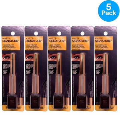 L Oreal Matte Signature Liquid Eyeliner 700 Black Vivid Matte Finish   5 Pack