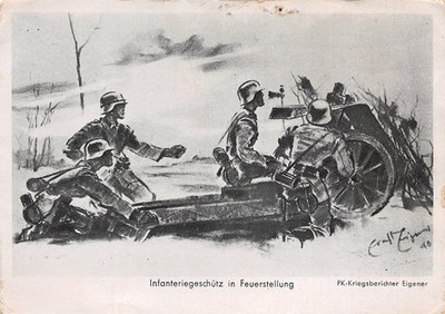 862194) AK 2. WK - Infanteriegeschütz in Feuerstellung 