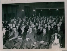 1935 Attendees In Hall For Townsend Act Old Age Pension Meeting Event 7X9 Photo