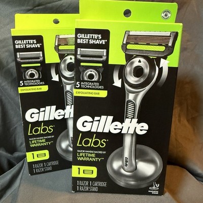 Gillette Labs with Exfoliating Bar Men's Razor - 1 Handle, 1 Blade Refill - 2 pk