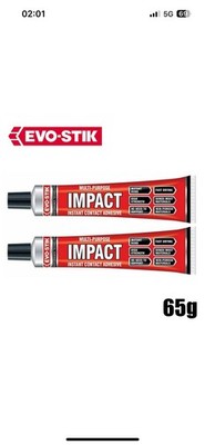 2 x EVO-STIK Mehrzweckkleber Impact Sofortkontaktkleber 65g schnelltrocknend