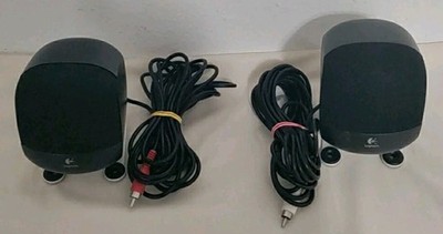 2 Logitech Z-640 Computer System Speakers White And Red Tested Read Description