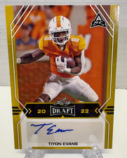 2022 Leaf Draft Autographs Gold Tiyon Evans #BA-TE1 AU, RC) Tennessee Volunteers