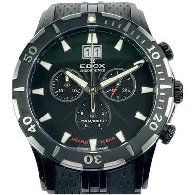 EDOX 10022-37N-NIN Black Case Size 42mm Men's Used Watch #21021