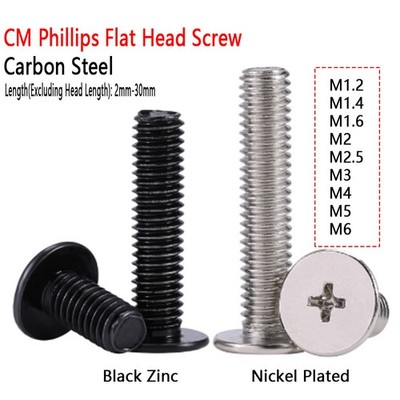 M1.2 M1.4 M1.6 M2 M2.5 M3 - M6 CM Phillips Ultra Thin Flat Wafer Head Screw Bolt