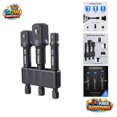 Heavy-Duty Impact Socket Adapter Set, 3 Pcs, with Secure Detent Ball Mechanism