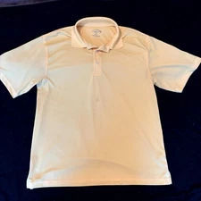 Champions Tour Golf Polo Shirt Mens Large Yellow Short Sleeve