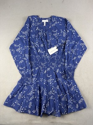Apiece Apart Dress La Ventura Mini Dress Womens Small Blue Smoked Waist Boho