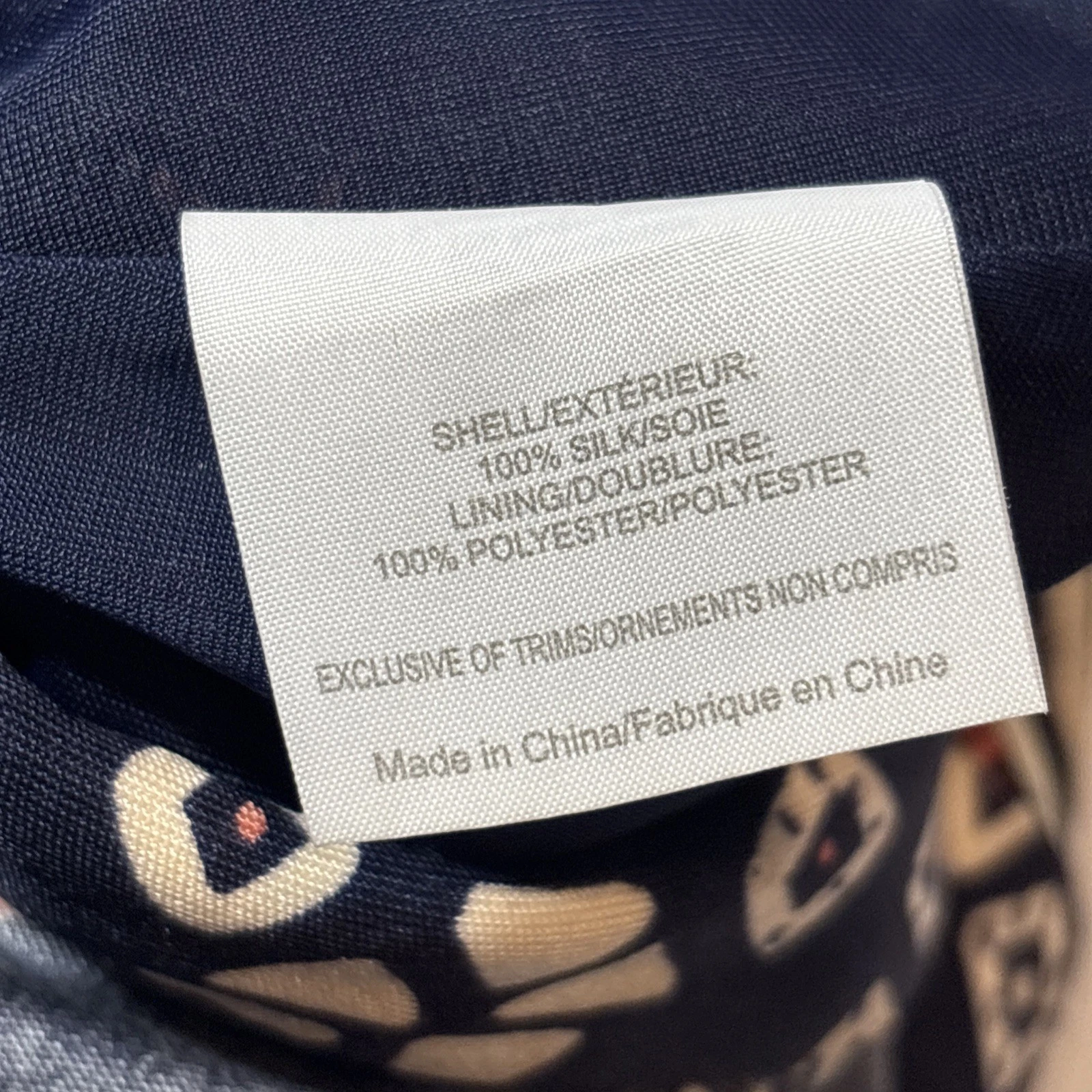 Abito tubino Tory Burch 100% seta blu navy multi stampa taglia S