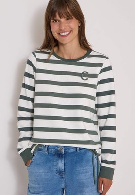 CECIL - Sweatshirt mit Rundhals und Tunnelzug - Farbe: dried olive green