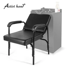 Black Reclining Barber Shampoo Chair Salon Hair Styling Spa Beauty Equipment