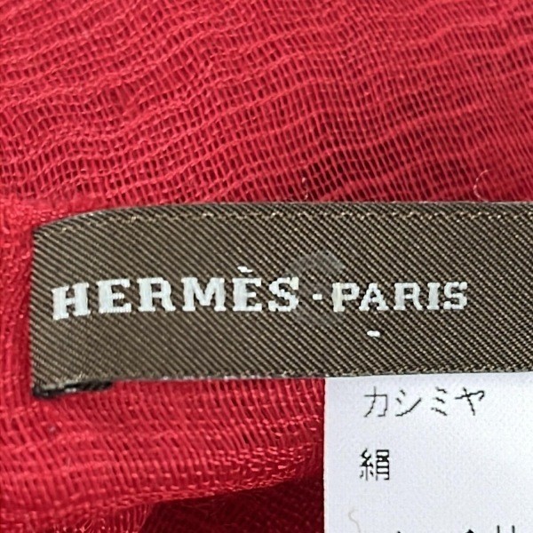 HERMES Large Scarf Rectangle Solid Cashmere and S… - image 2