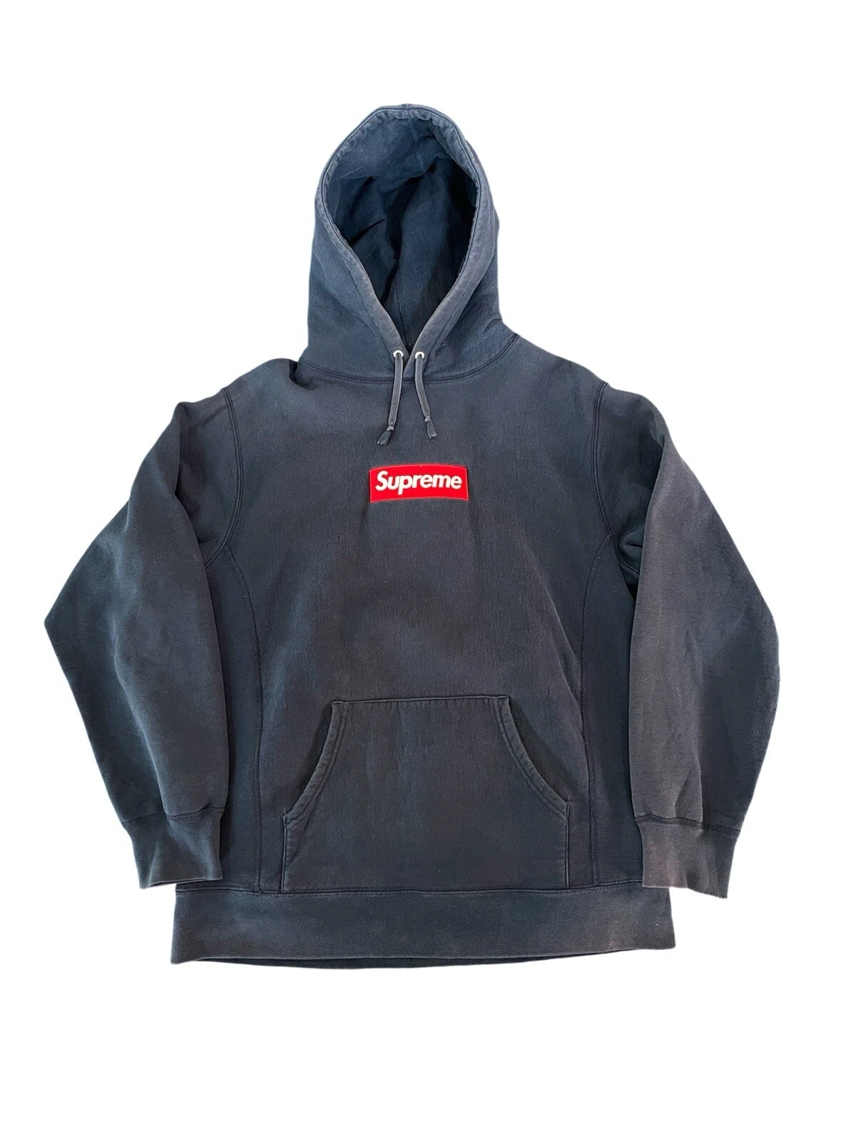 Sweat à capuche Supreme Box Logo bleu marine rouge taille extra large XL FW16 2016
