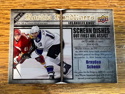 2010-11 UPPER DECK - ROOKIE HEADLINERS - #RH26 BRAYDEN SCHENN | eBay