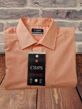 CHAPS WRINKLE FREE REGULAR FIT MEN LONG SLEEVE DRESS SHIRT - SIZE L (16-16 1/2)