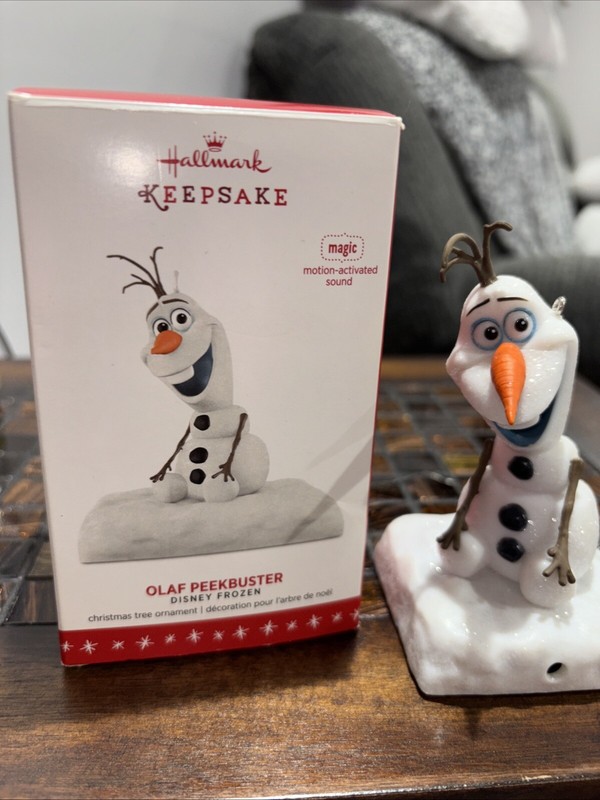 Hallmark 2016 Keepsake Olaf Peekbuster Magic Motion Disney Frozen Ornament