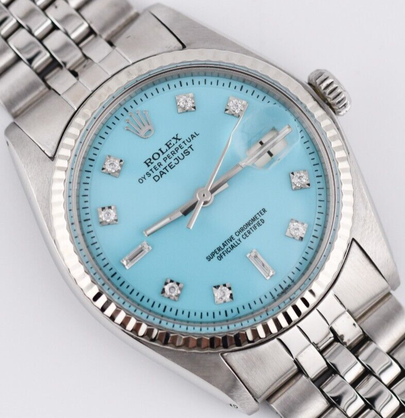 Rolex Oyster Perpetual Datejust 18ky And Stainless Steel Aqua
