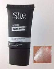 LOT of 2 SHE Makeup Liquid Face Illuminator Tubes Highlighter Glow Liquid Blend