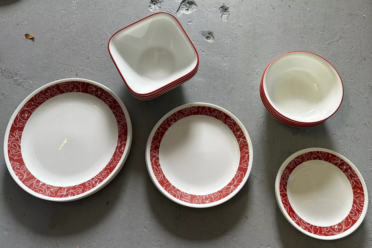 Corelle red dishes cheap