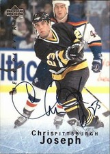 Chris Joseph autographed Hockey Card (Penguis) 1996 Upper Deck Be A Player #S98