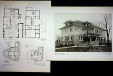 Mr. Boynton Atkinson Ave Detroit MI House Floor Plans & Photo EW Gregory 1909