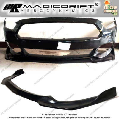 For 15-17 Ford Mustang V6 V8 MDA V2 Style Front Bumper Lip Chin Spoiler Splitter