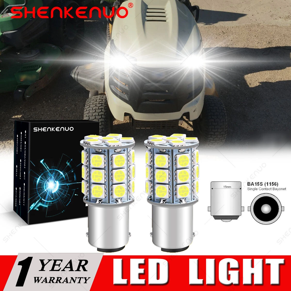 2 Super LED Headlight Bulbs for Cub Cadet LTX 1042 LTX 1046 KW
