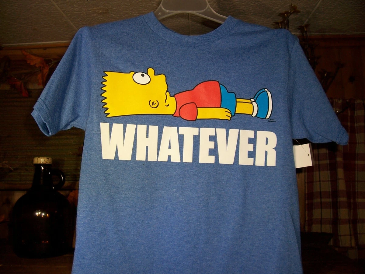 THE SIMPSONS BART WHATEVER BOYS T SHIRT SIZE SMALL 6 7 COLOR BLUE