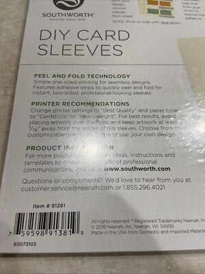 print your own card sleeves Southworth DIY JPG and PNG.For best results Best Custom Card Sleeves Printer