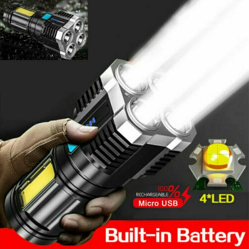 Chips Super Bright Torch LED Flashlight USB Rechargeable Camping Tactical