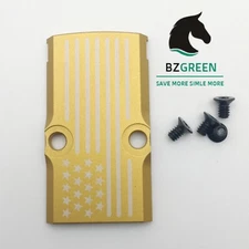 RMR Cover Plate For Glock17/19/26 Cut Slide Aluminum Flag Star Gold