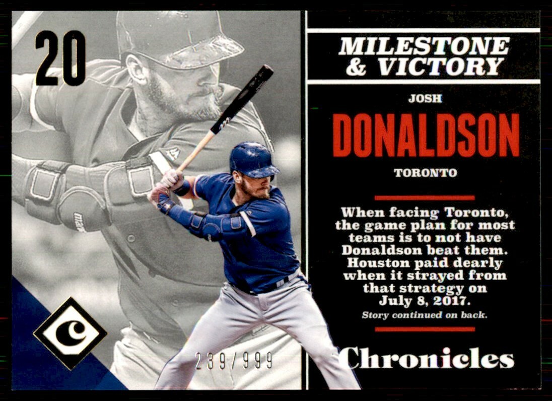 2017 Panini Chronicles Gold Josh Donaldson /999 Toronto Blue Jays #16