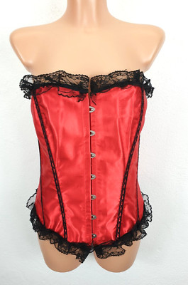 K83) Sexy Damen Corsage  + Strings Gr. 5XL  Neu Rot Übergröße