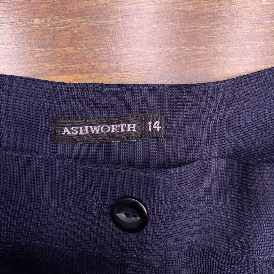 Pantalones Cortos Ashworth Para Mujer 14 Azul Marino Robby Tiro Alto Plisados Golf Nuevos Foto 3 de 4