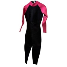 Youth Full Wetsuit Black  Pink Long Sleeve Neoprene Back Zip Size S