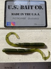 CurlTail Worm Watermelon Red Black Flk Fluttercraft Screamer  lot of 40 - 3.5”