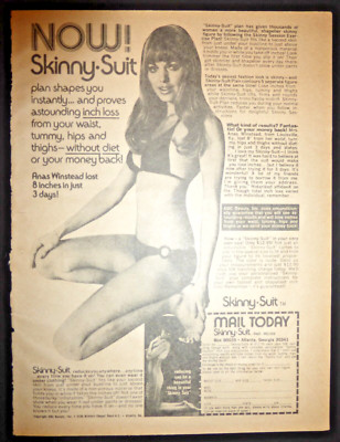 1974 VTG Print Ad Skinny-Suit Anas Winstead Weight Loss Without Diet