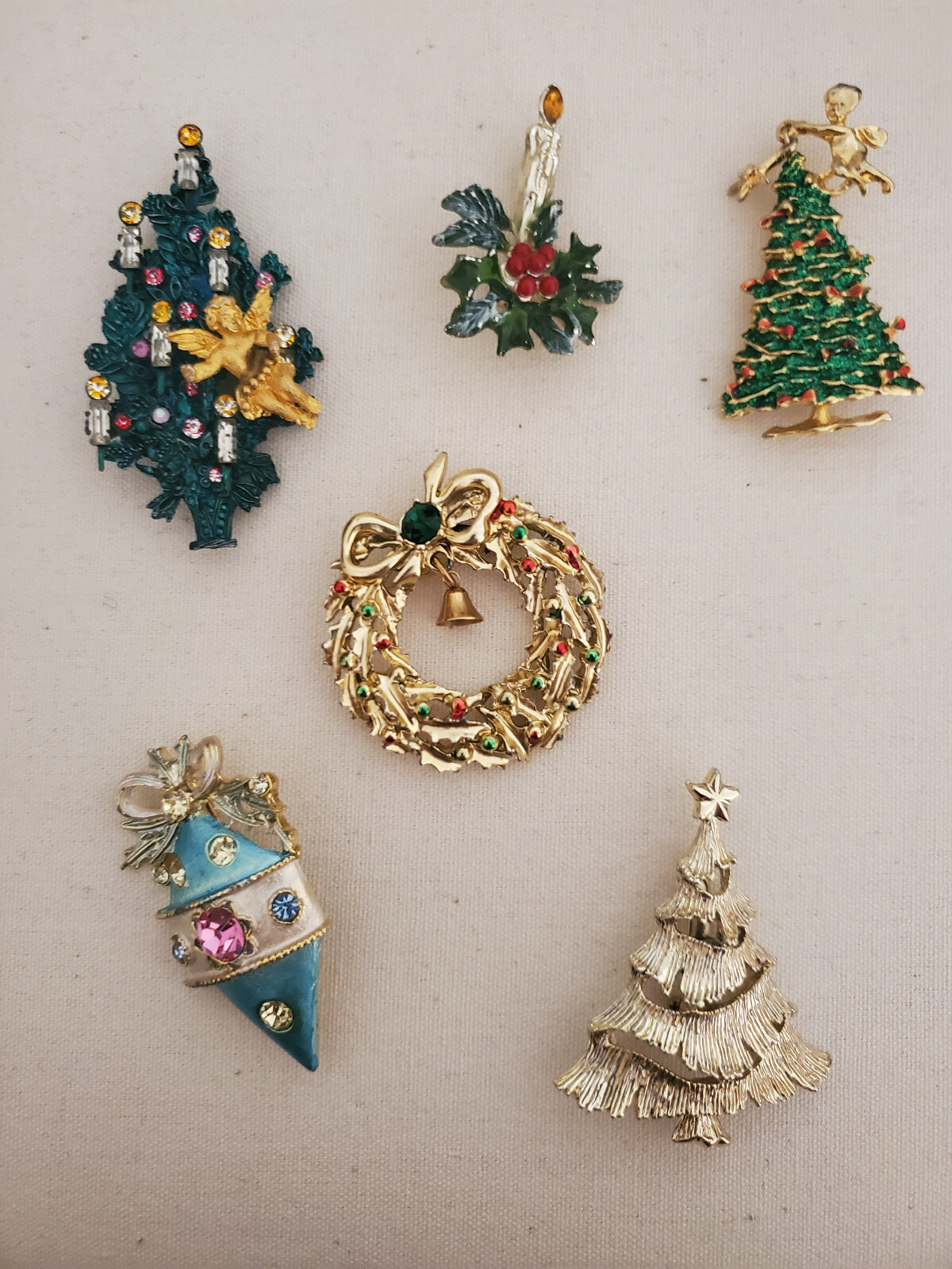 Vintage jewelry lot Christmas brooches eBay