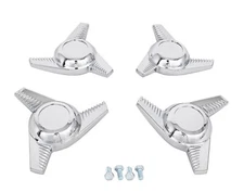 JEGS  3 Bar Swept Fluted Spinner Center Caps for 1967-1968 Chevrolet Rally