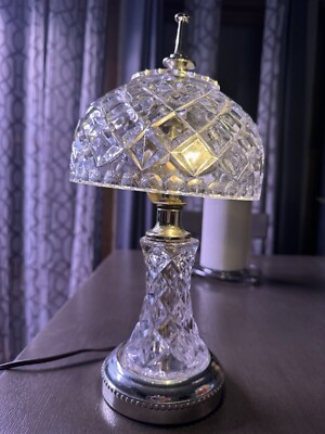 Cut Crystal Glass Lamp Vintage Bed Side Night Light Table Lamp 12