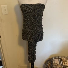 NWOT Fuzzi Women’s Strapless Animal Print Midi Dress Made In Italy S