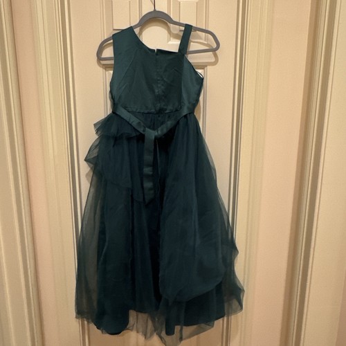 One-Shoulder Green Tutu Flower Girl Dress Wedding Pageant Dresses Sz 11-12 - Picture 5 of 9