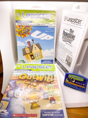 LeapFrog Leapster Explorer LeapPad Cartridge 4 Games Up Walle Penguins Outwit